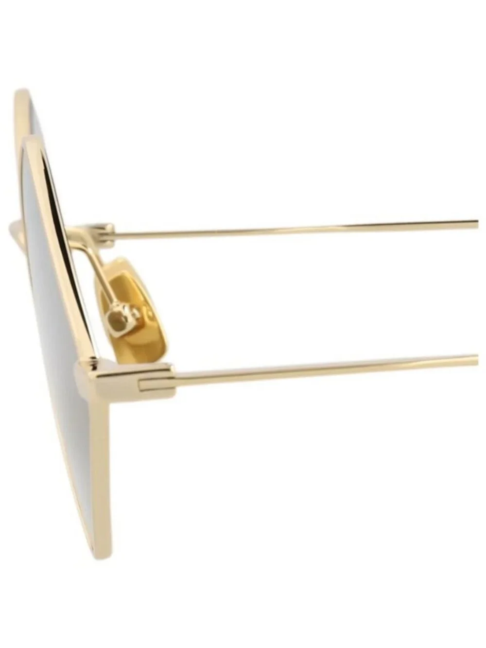 New Saint Laurent Unisex Square/Rectangle Gold Gold Brown Fashion Designer Sungl